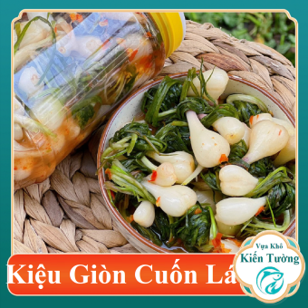 1kg Củ Kiệu Cuốn Lá Muối Giòn Thơm Ngon Mê Ly- VỰA KHÔ KIẾN TƯỜNG