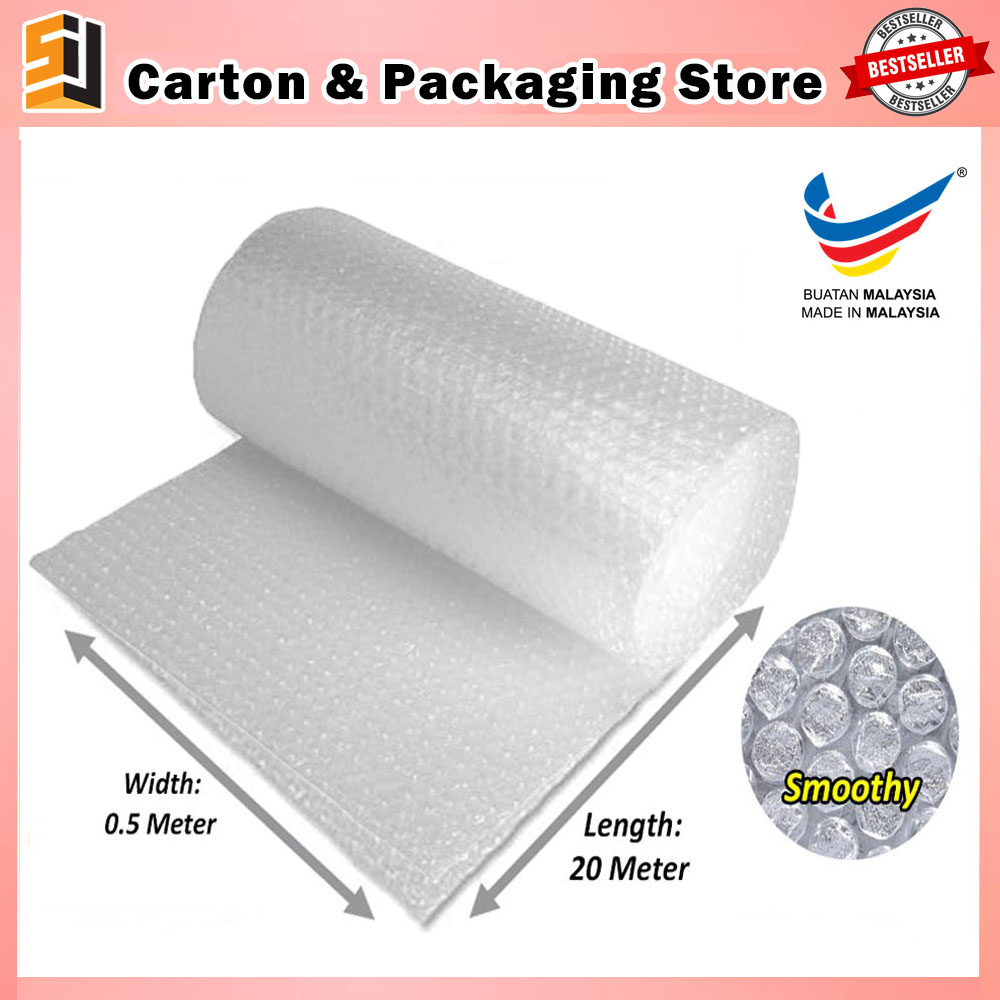 Bubble Wrap 20 meter x 0.5 meter Packing Packaging Plastic Wrap Single Layer Double Layer
