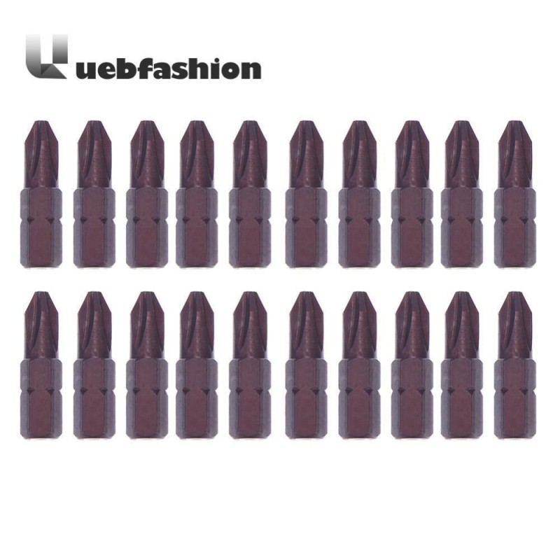 20pcs 25mm S2 Steel Anti-slip Magnetic PH2 Screwdriver Bits Cross Head - intl