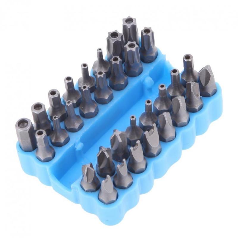 33pc Security Tamper Proof Bit Set Torx Hex Star Spanner Tri Wing Screw