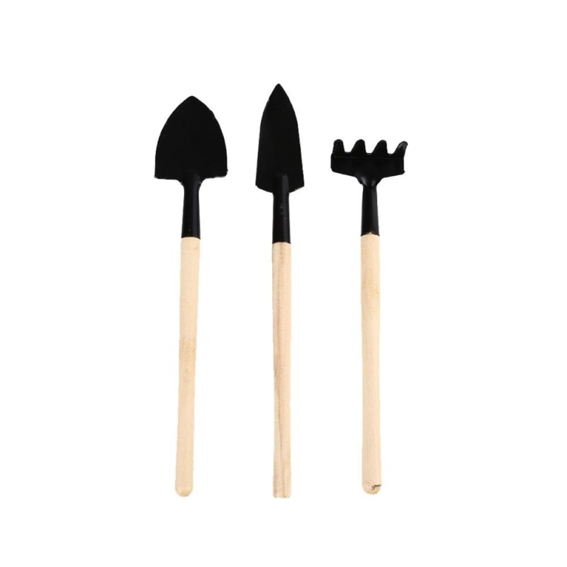 3pcs Mini Garden Shovel Pots&Flower Pots Planted Soil Digging Tools Set Kids Toy - intl