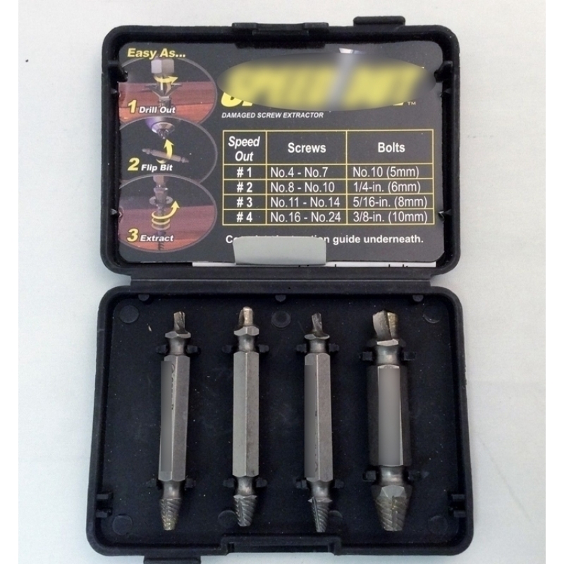 4pcs Screw Extractor Drill Bits Guide Set Broken Damaged Bolt
Remover Speed Out