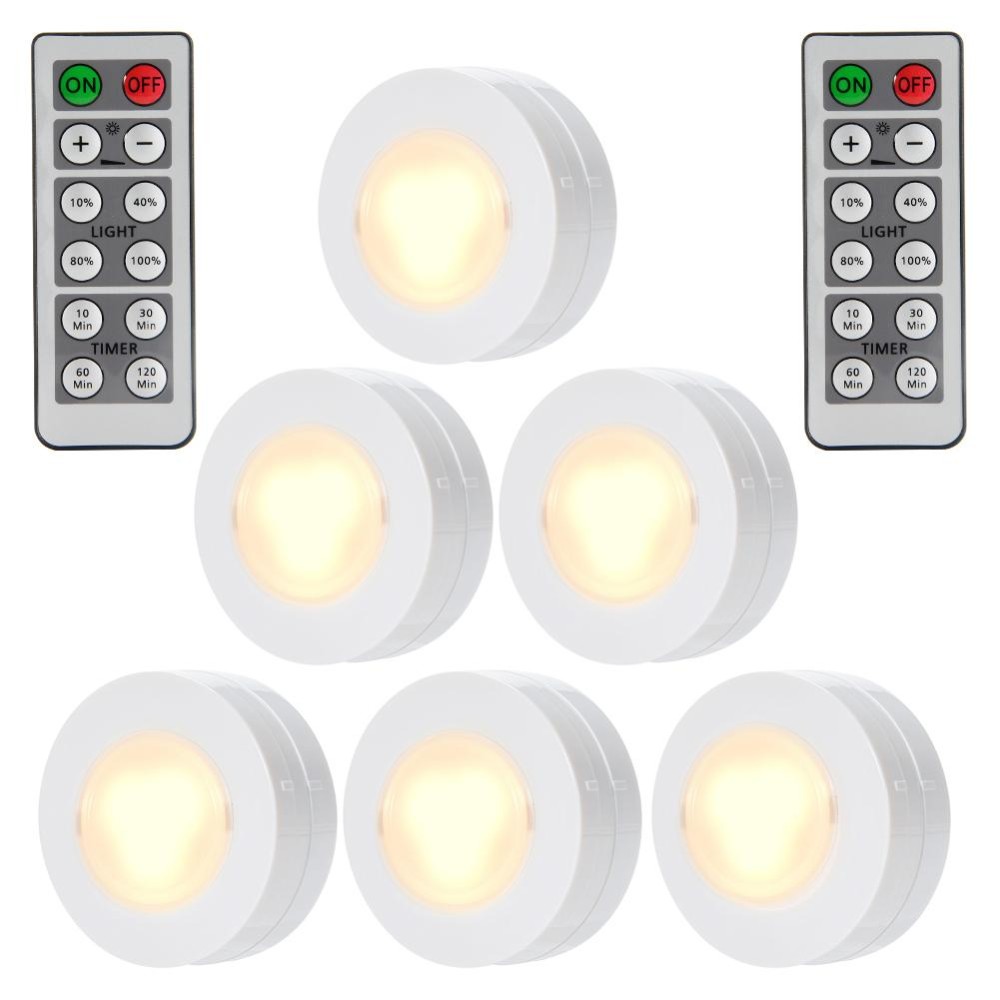 6 Packed Led Puck Lights Remote Controlled Closet Super 6 Packed Led Puck Lights Remote Controlled Closet Super Bright Under Cabinet Lighting Round Shape