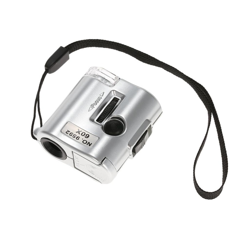 60X Mini Microscope Jeweler Loupe Lens Illuminated Magnifier Glass
with LED UV Light - intl
