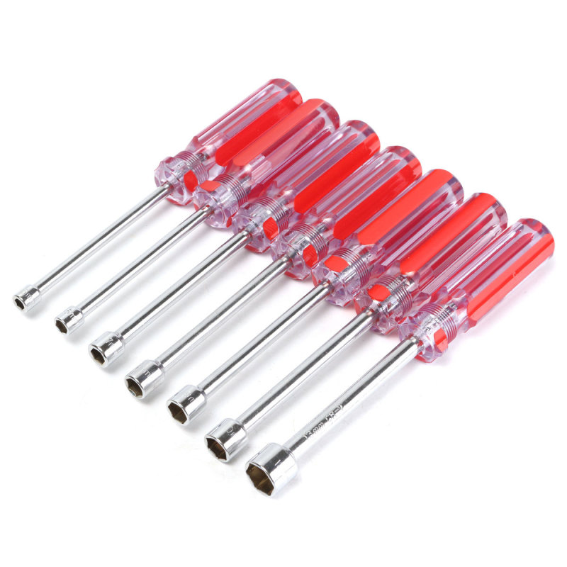 7x Hollow Shaft Hex Nut Socket Spinner Driver Screw Driver Set 5/6/7/8/9/10/13mm