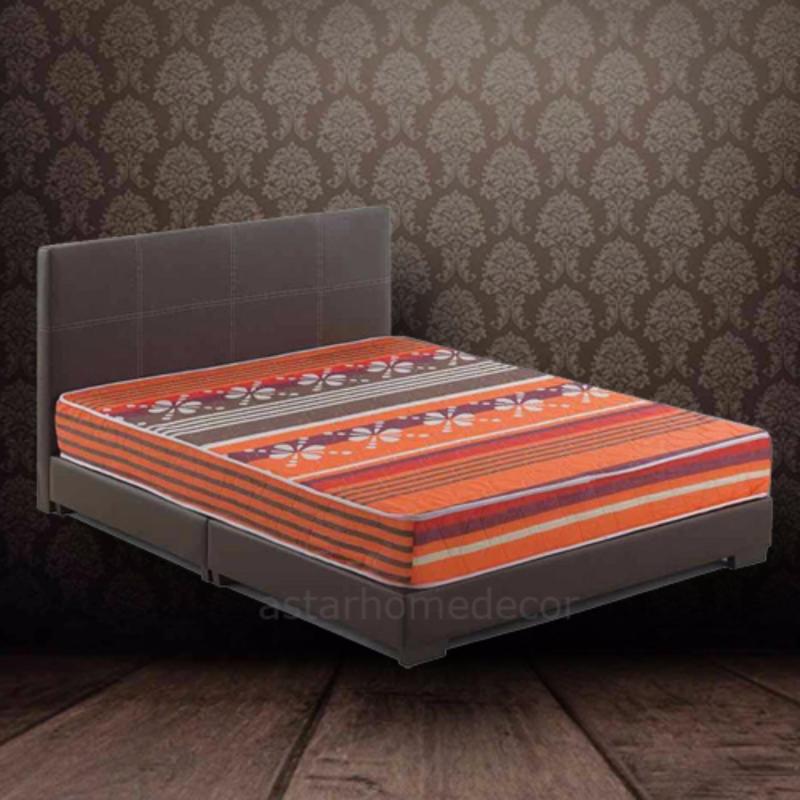 A-star Queen size Divan Bedframe (Brown) + Queen size HD Foam Mattress 8inch