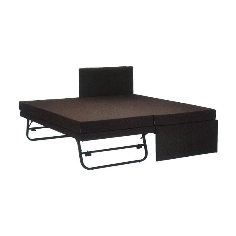 ANDRES 3 IN 1 Super Single With Super Single Pull Out Bed + Folding Leg (PVC Brown)