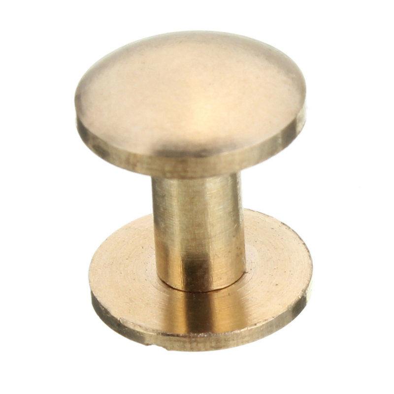 Arc Solid Brass Button Stud Screw Nail Screwback Leather Rivet Belt 8mm