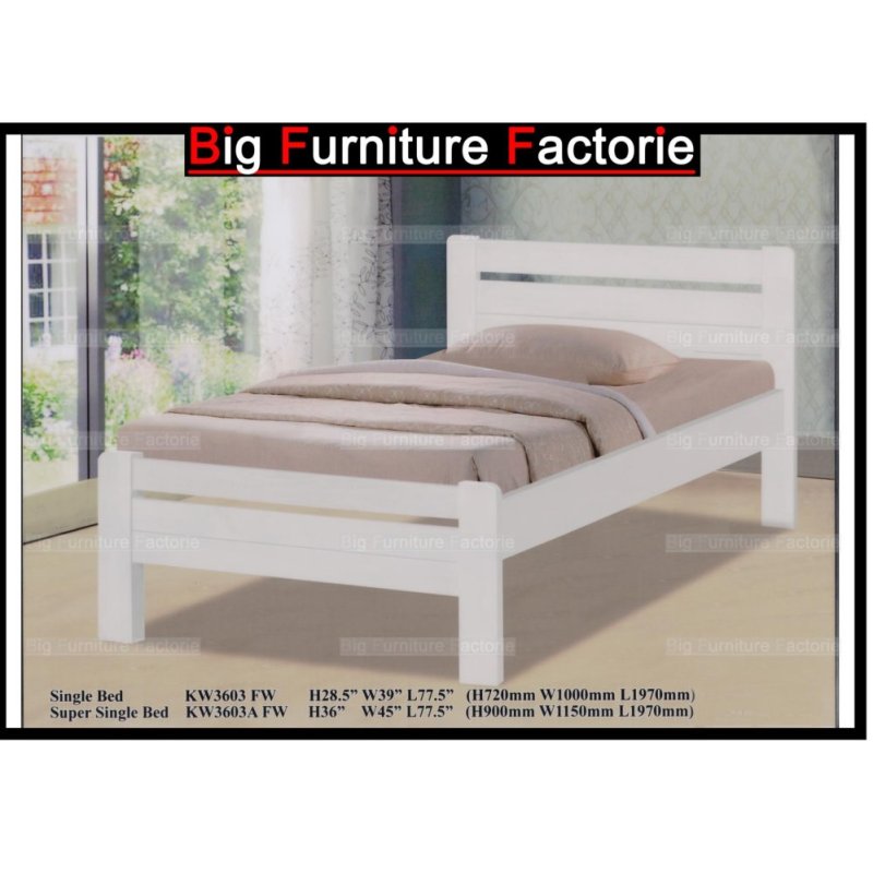 BFF-3603-WB Solid Wooden Bed (Cherry) – Single