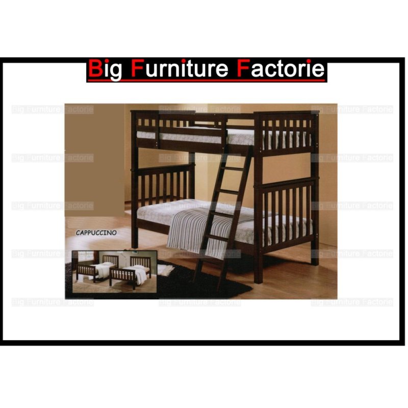 BFF-588-DD Solid Wooden Bunk Bed (White) – Single