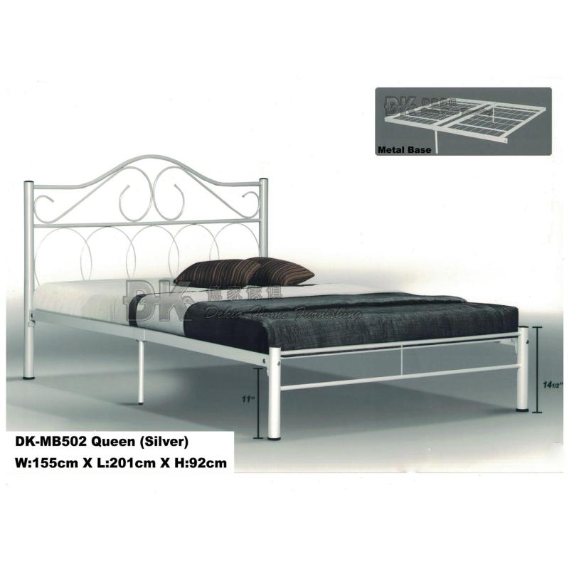DK-MB502 Queensize metal bed (Silver)