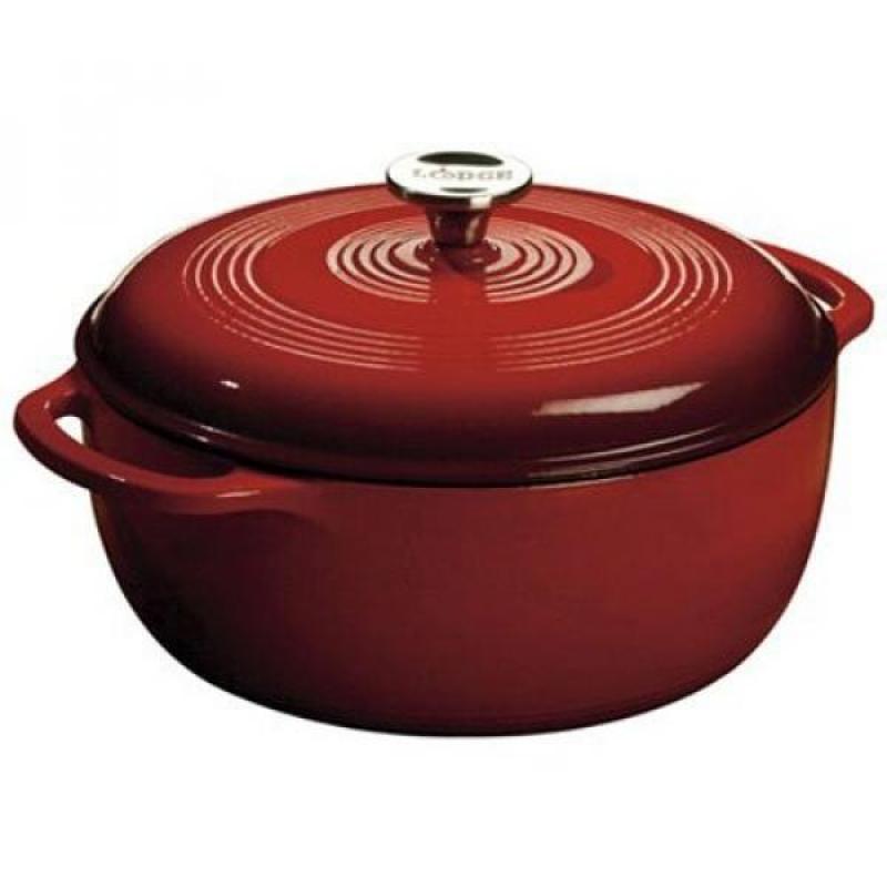 GPL/ Lodge EC6D43 Enameled Cast Iron Dutch Oven, 6-Quart, Island
Spice Red/ship from USA - intl Singapore