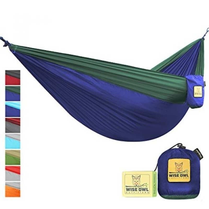Hammock for Camping Single Double & Kids Hammocks - Top Rated Best Quality Gear For The Outdoors Backpacking Survival or Travel - Portable Lightweight Parachute Nylon SO Navy & Forrest - intl