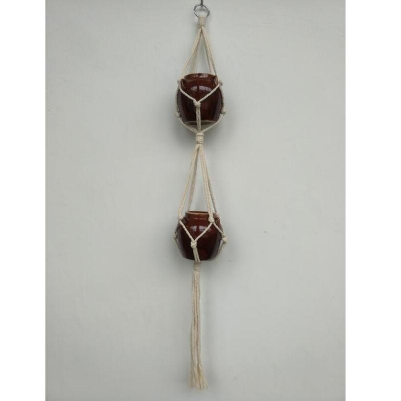 Handcrafted Ropes Hanging Basket Bag Flowers Pot Holder Hanger Creative - intl