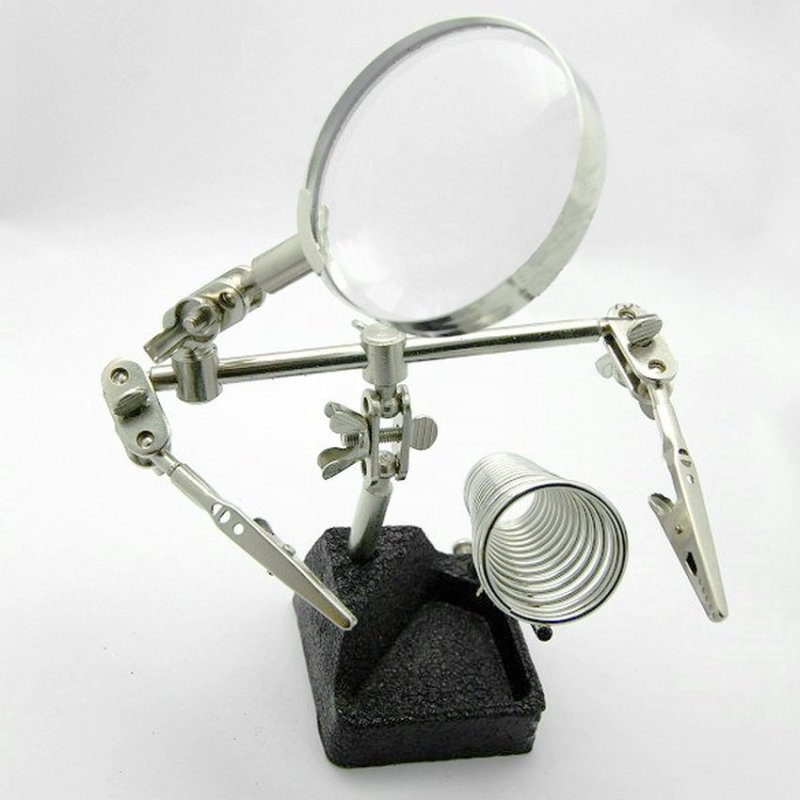HAOFEI New Helping Magnifier Magnifying Glass With Welding
Soldering StandTool