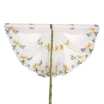 Flower Color Tulle Door Window Curtain (Yellow Daisy ) (EXPORT) April 2018 - 3 Flower Color Tulle Door Window Curtain (Yellow Daisy ) (EXPORT) - 3