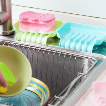 Sucker Versatile Kitchen Shelving Rack Drain Colored Plastic Soap Dish Soap Soap Box Aerobic-Blue - Intl April 2018 - 2 Sucker versatile kitchen shelving rack Drain colored plastic soap dish soap soap box aerobic-Blue - intl - 2