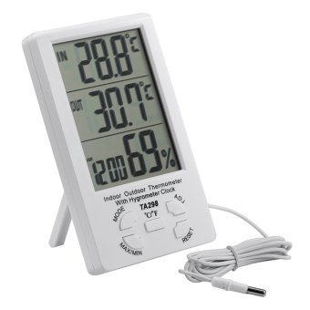 TA298 Indoor Outdoor Therometer W/ Hygrometer Clock - White - Intl April 2018 - 2 TA298 Indoor Outdoor Therometer w/ Hygrometer Clock - White - intl - 2
