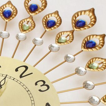 European Peacock Diamante Mute Wall Clock Quartz Clock 54*54 Cm April 2018 - 2 European Peacock Diamante Mute Wall Clock Quartz Clock 54*54 cm - 2