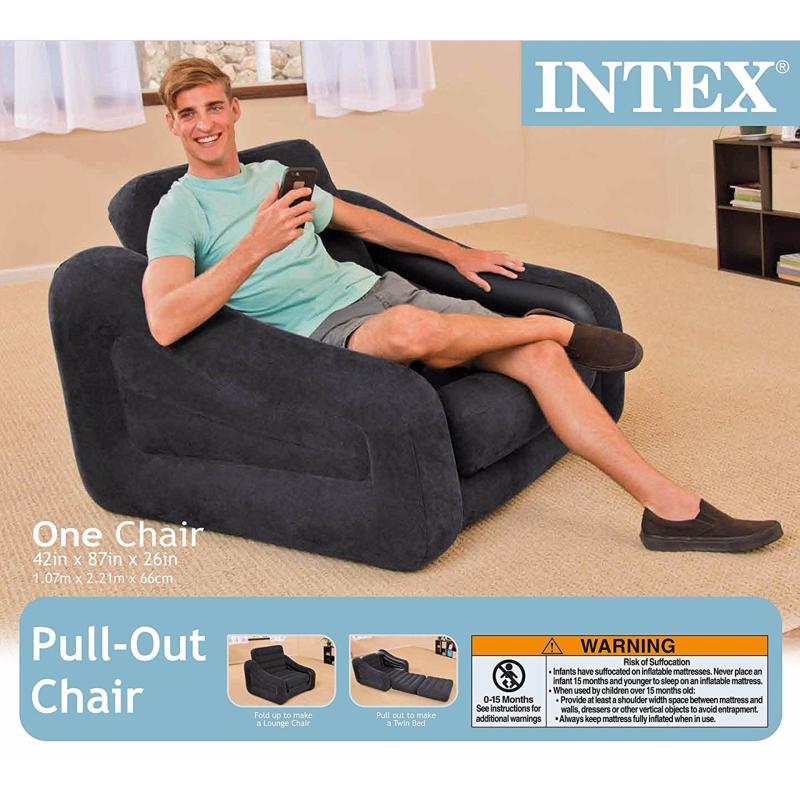 Intex Pull-out Chair Inflatable Bed, 42" X 87" X 26"