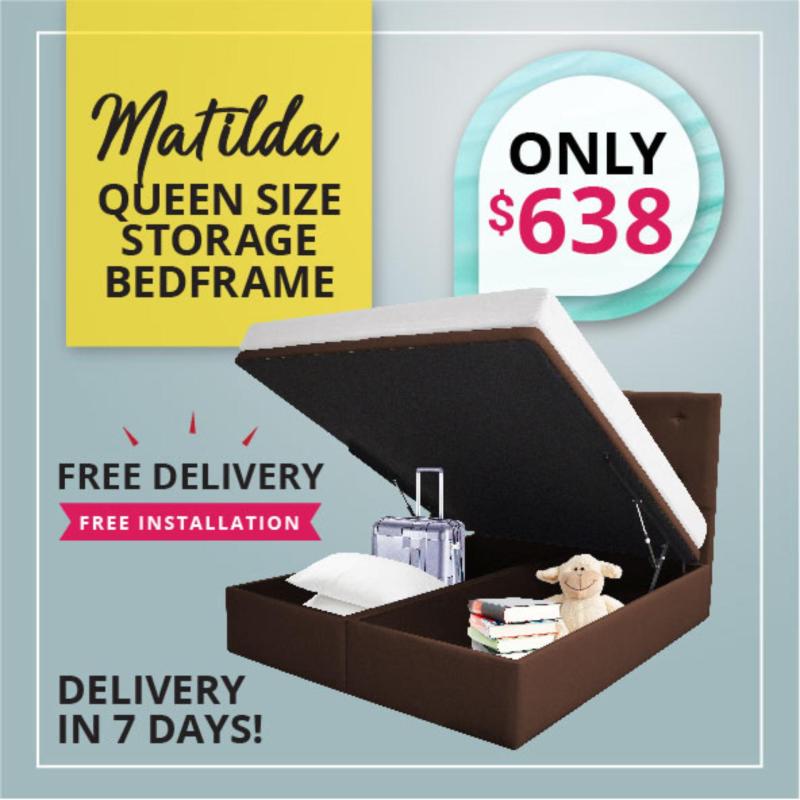 Matilda Queen Size Storage Bedframe.