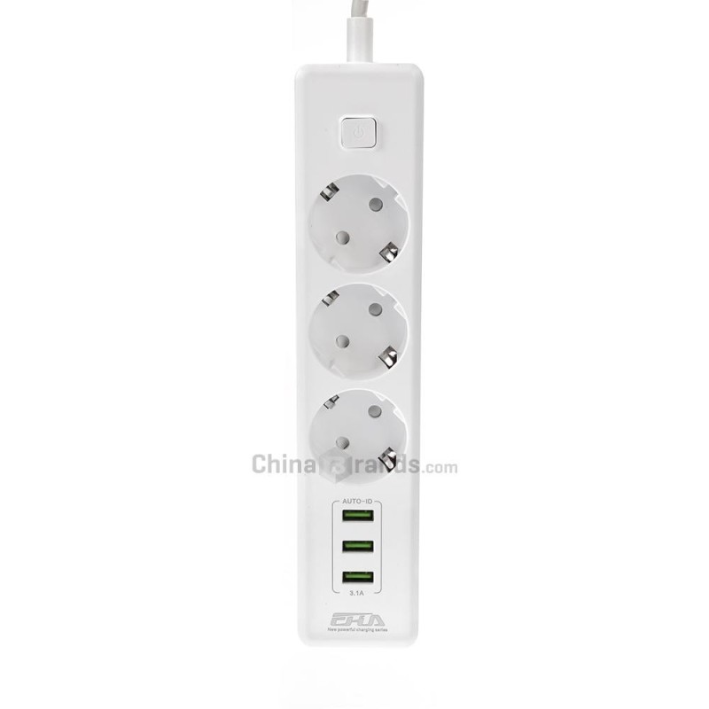 Multifunctional Power Strip 3 Outlet 3 USB Port Socket Plug - intl