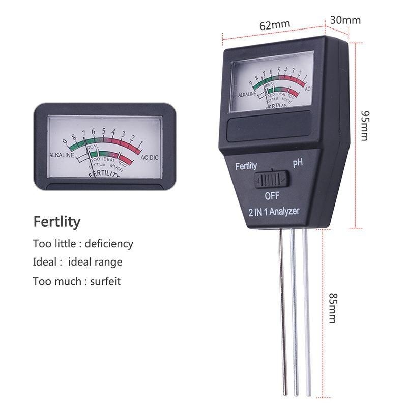 New 1pc Soil Analog Gardening Tools 2 in 1 Soil PH Meter Fertility Tester - intl