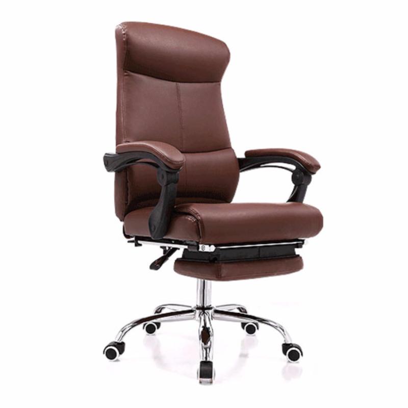 New PU Leather Recline Office Chair J86 with Legrest Brown-self-setup,Delivery-weekdays before 6pm Singapore
