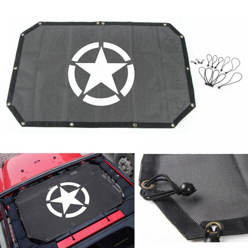 Nylon Sunshade Mesh Top Sun Shade For Jeep Wrangler JK 2 Door 2007-2017 - intl