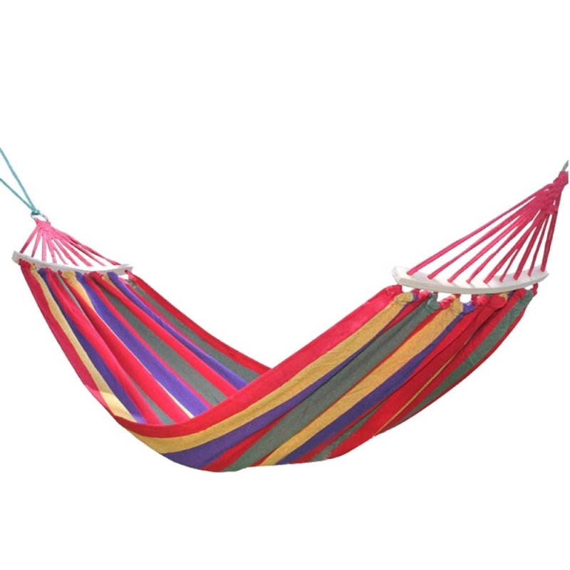 Outdoor Leisure 200kg Load Single Person Anti Rollover Canvas
Stripe Hammocks Camping Hammock Red