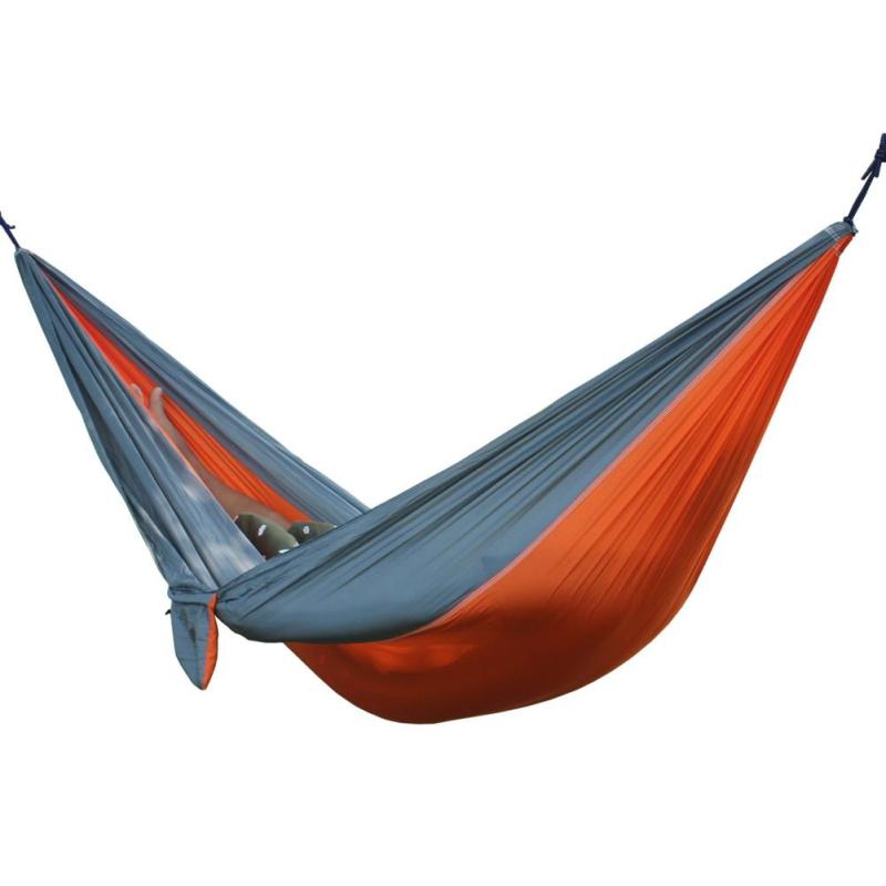 Portable Double Person Garden Leisure Hammock(Orange Gray) - intl