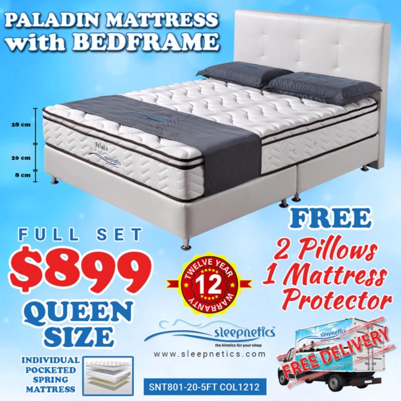 Queen Size | Sleepnetics Mattress + Divan Bed Frame + Free 2
Pillows + 1 Mattress Protector