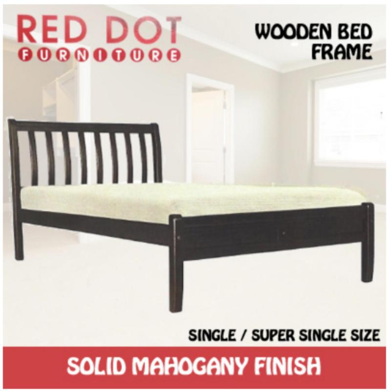 Red Dot Wooden Bed Frame Super Single Solid Mahogany Finish Light
Brown