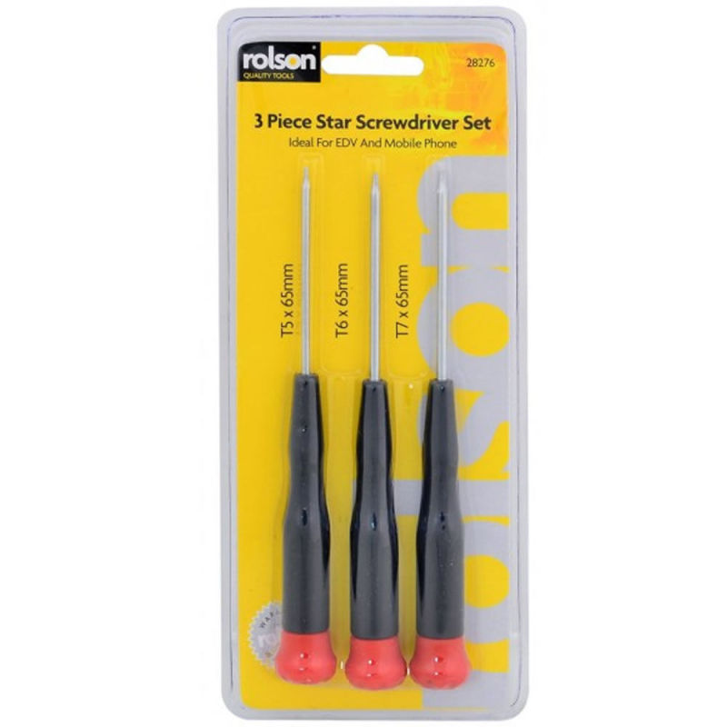 Rolson 28276 3pc Star Screwdriver Set
