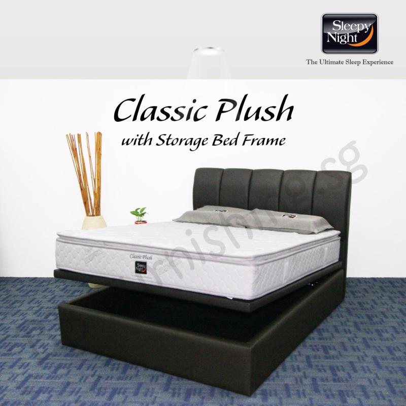 Sleepy Night (King) Classic Plush Mattress with Jacinta Storage
Bedframe