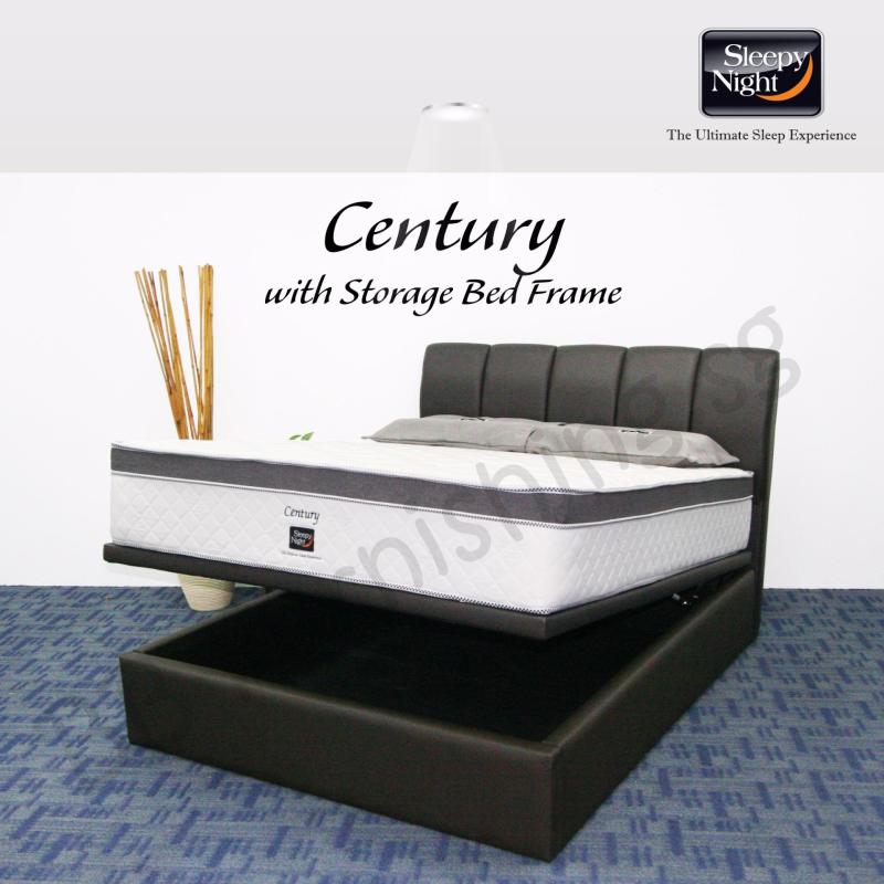 Sleepy Night (Queen) Century Mattress with Jacinta Storage Bedframe