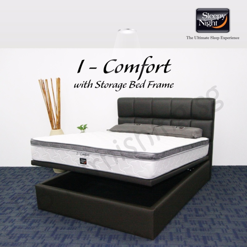 Sleepy Night (Super Single) I Comfort Mattress with Jean Storage
Bedframe