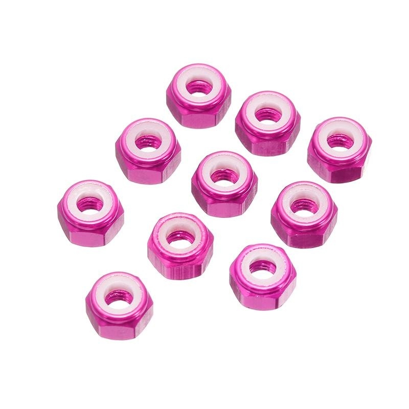 Suleve M3AN1 10Pcs M3 Self-locking Nylon Nut Aluminum Alloy Multi-color - intl