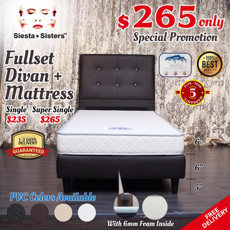 Super Single Foam Mattress with Divan Bed Frame