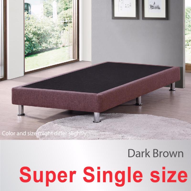 Super Single Size * Divan Bed Base * Fabric Upholstery * Dark Brown * Metal Legs * Fast Delivery