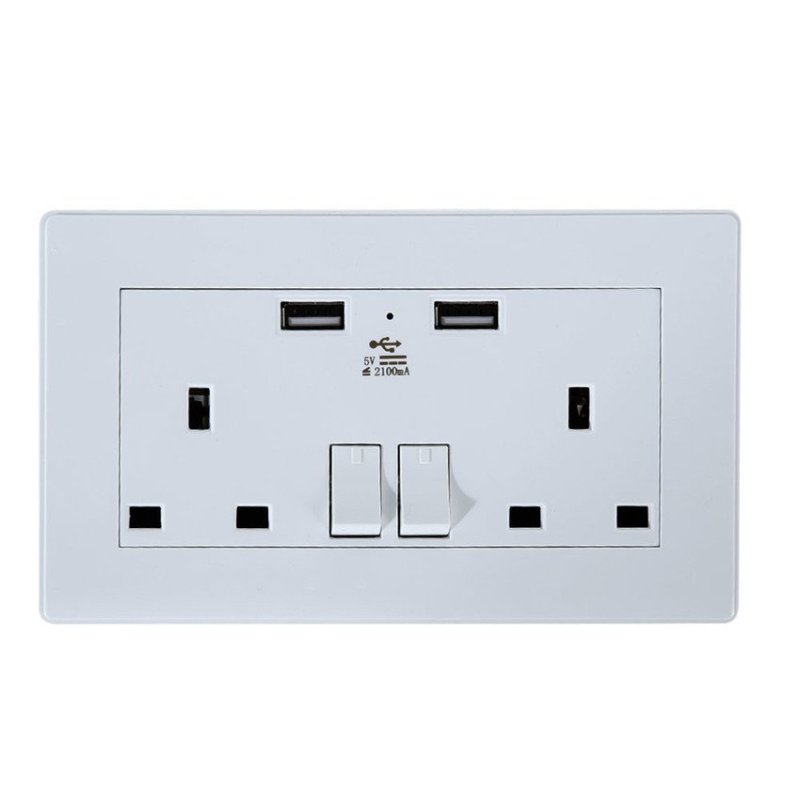 Sworld Double USB Australian UK Plug Wall Socket Home Power Point