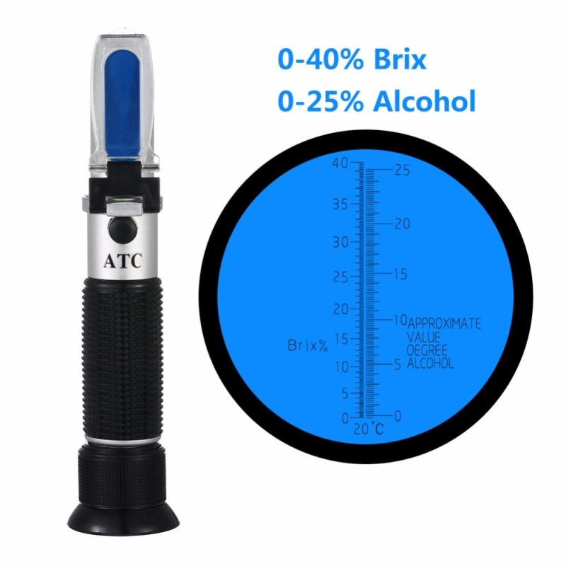 yieryi 2017 High Quality 0~40% Brix 0~25% Alcohol Wort Specific
Gravity Refractometer Beer Fruit Juice Wine Sugar Test New Arrival
- intl