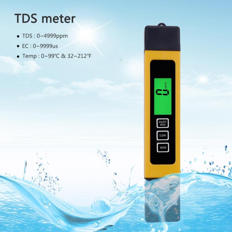 yieryi Filter Water Quality Purity, 0-9990 ppm,3 in 1, LCD digital tds 3 meter, Tds, Ec and Temp Meter, reverse osmosis - intl