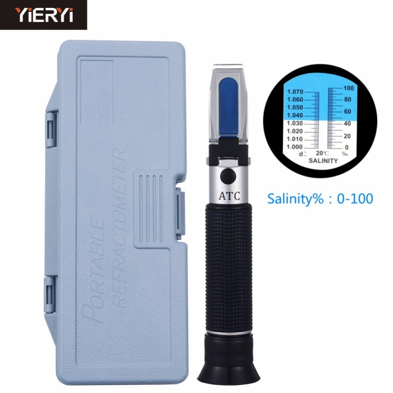 yieryi Handheld 0-10% refractometer 1.000-1.070SG Salinity Seawater
salinometer ATC from 10 to 30C portable refractometer - intl