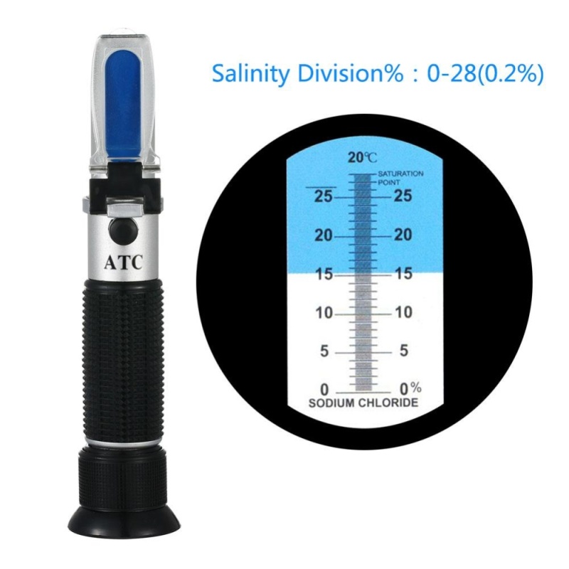 yieryi Handheld Refracting Optical Salt Concentration Meter 0-28
Food Sodium Chloride Mariculture Salinity Refractometer - intl