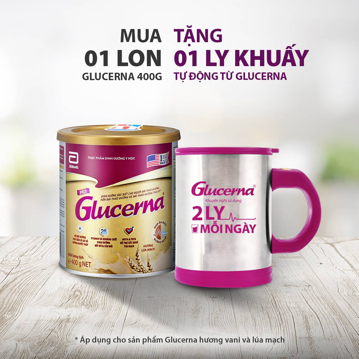Sữa bột Glucerna 400gr có quà