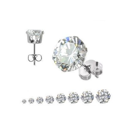 Bông tai titan đá pha lê tròn cực chíu 4mm ĐV: 2 chiếc BT01