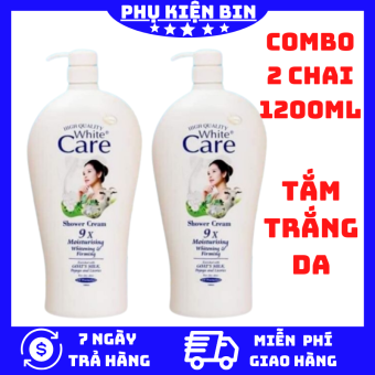 Sữa tắm dê White Care 9X 1200ml, Sữa tắm trắng da toàn thân cho nữ tinh chất sữa dê White Care 9X 1200ml