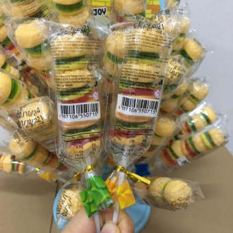 Combo 10 cây kẹo dẻo Trái cây ( humberger ) xiên que