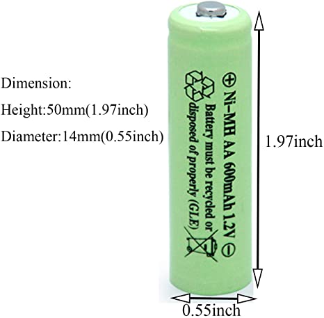 20Pcs QBLPOWER Solar Light Batteries AAA Triple A NiMH 600mAh 1.2V Rechargeable for Garden Solar Lights Remotes Mice 